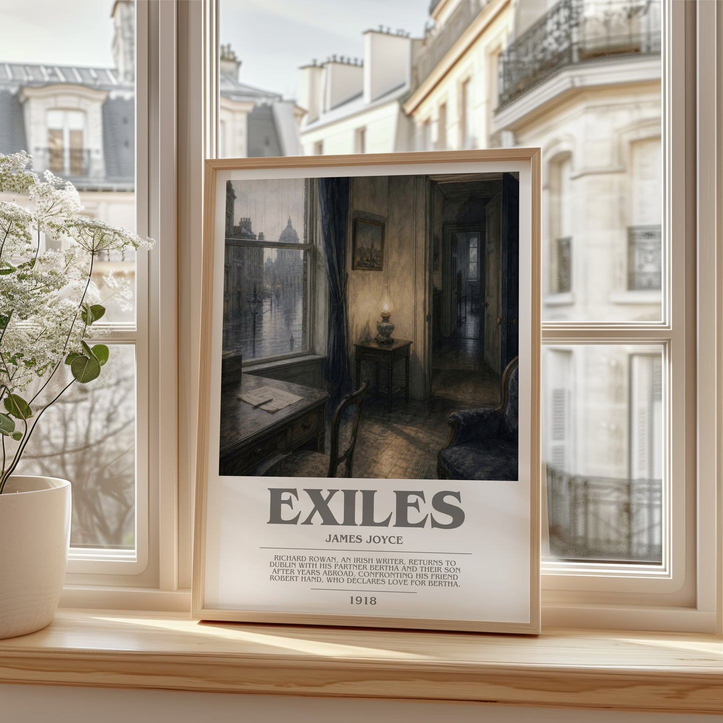 Exiles bookish poster colour and style options – James Joyce book art