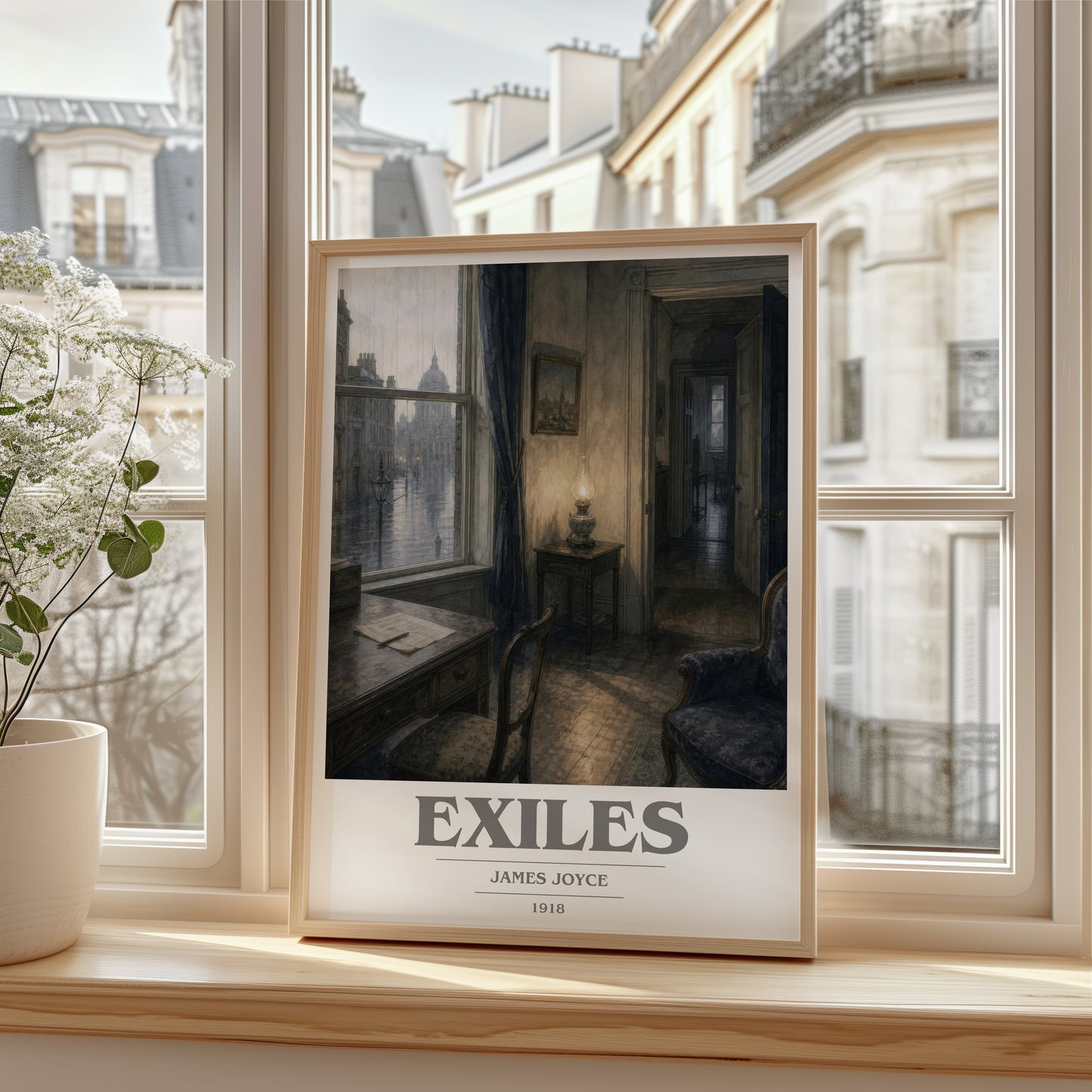 Exiles book cover poster colour and style options – James Joyce book art
