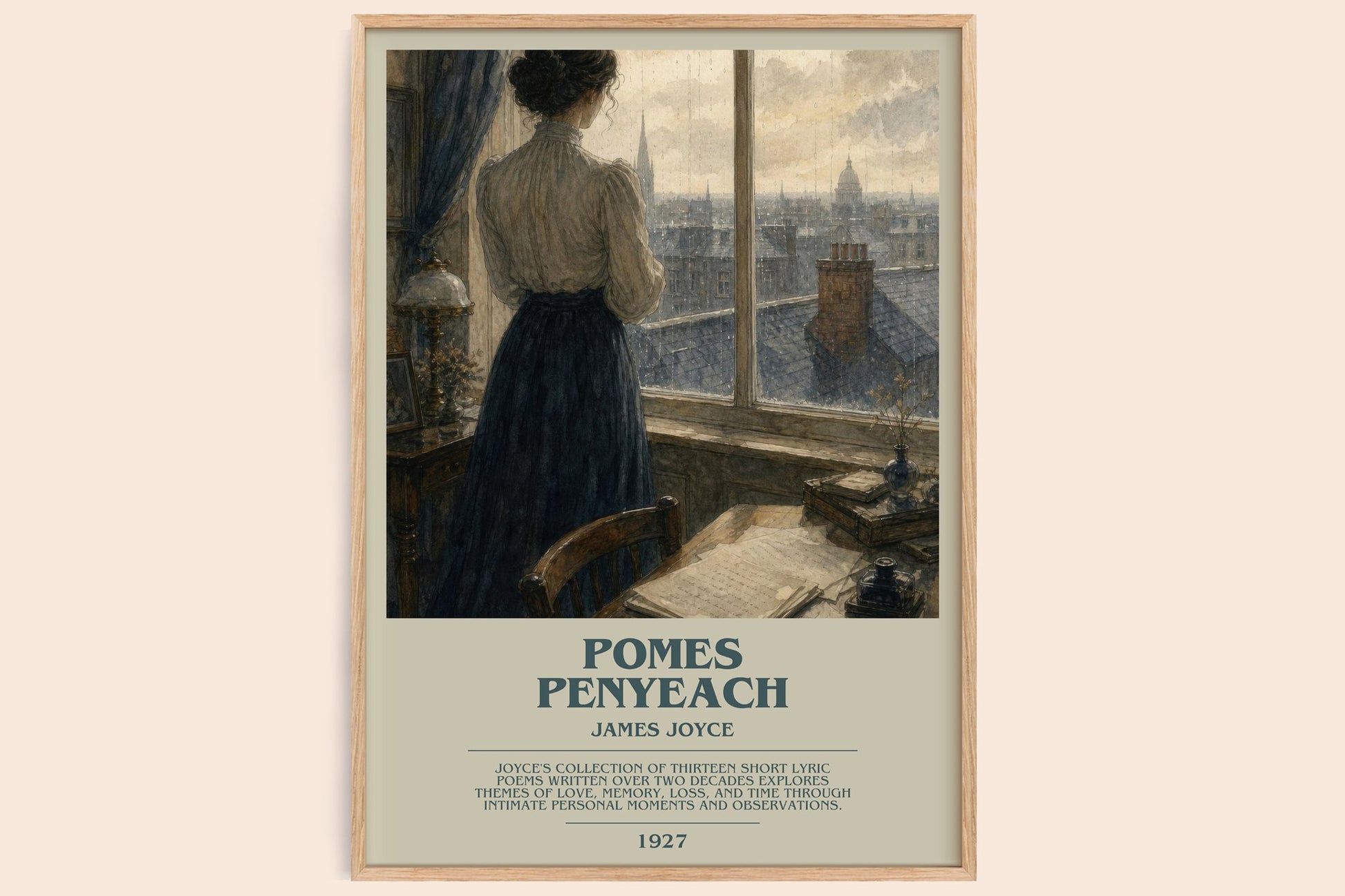 Pomes Penyeach bookish book poster by James Joyce – framed literary art print