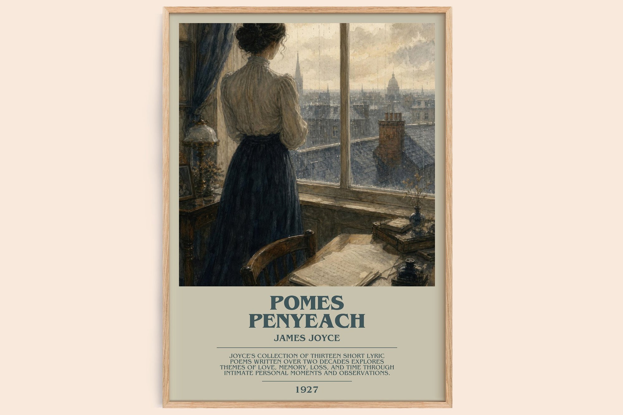 Pomes Penyeach bookish book poster by James Joyce – framed literary art print