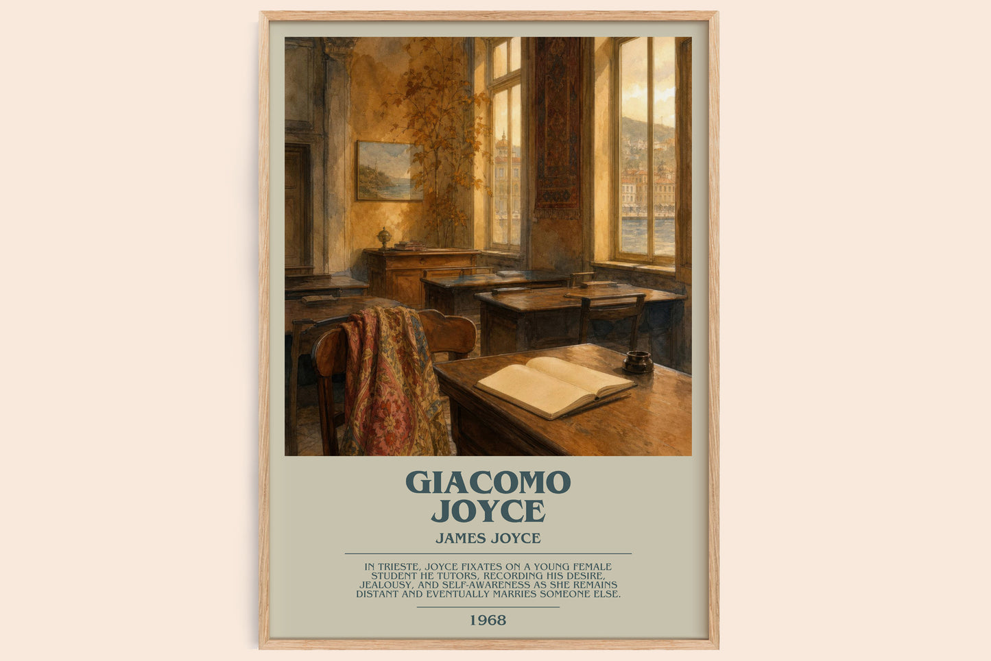 Giacomo Joyce bookish book poster by James Joyce – framed literary art print
