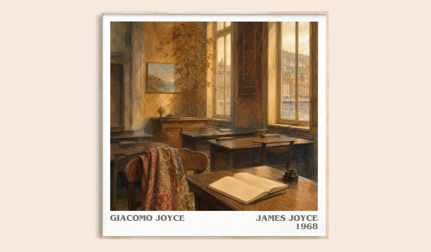 Giacomo Joyce literary book poster by James Joyce – framed literary art print