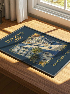 Ten Plus One Classic Book Art Print by Ed McBain – print on a sunlit desk