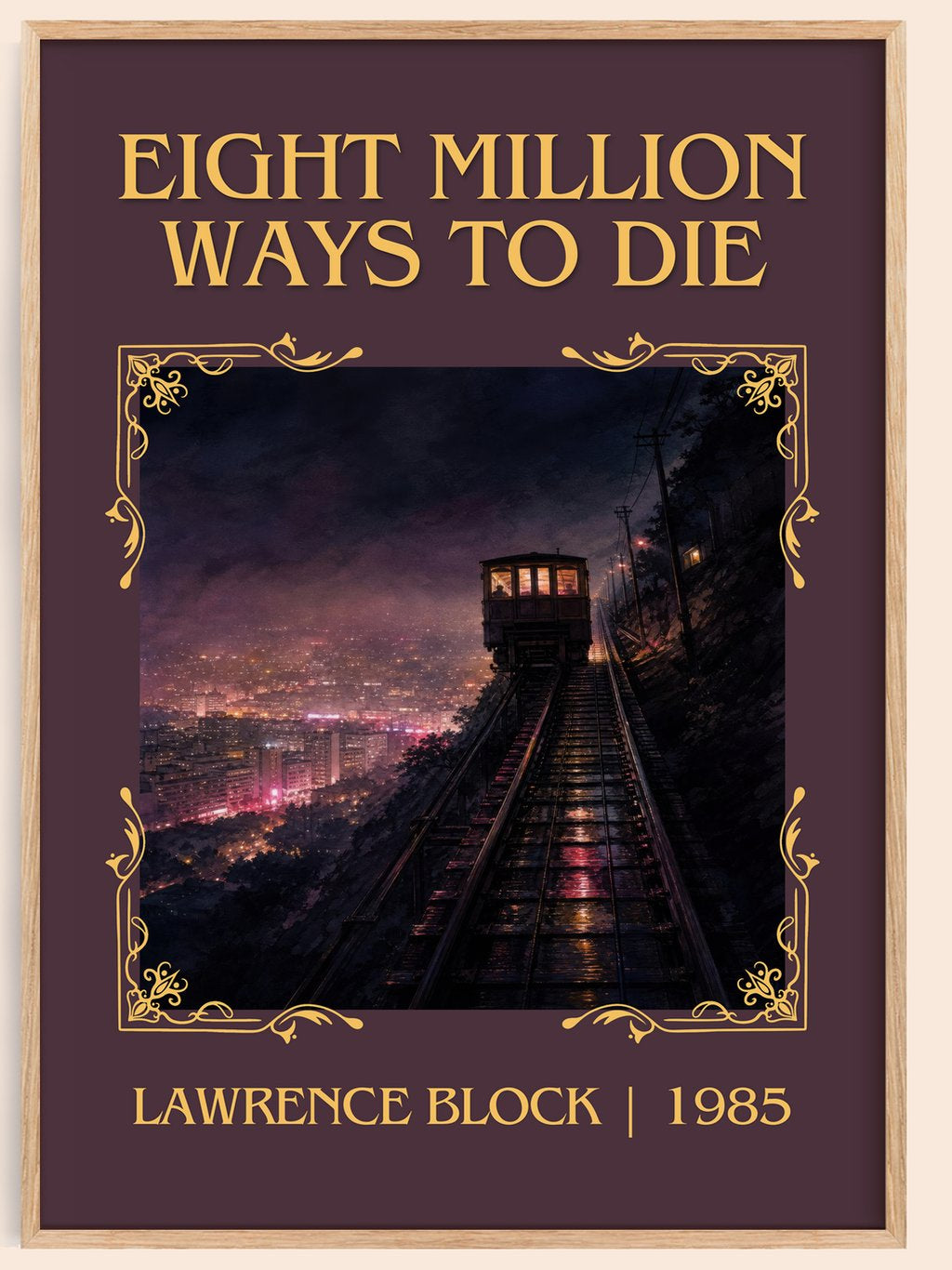 Eight Million Ways to Die Classic Book Art Print by Lawrence Block – book poster