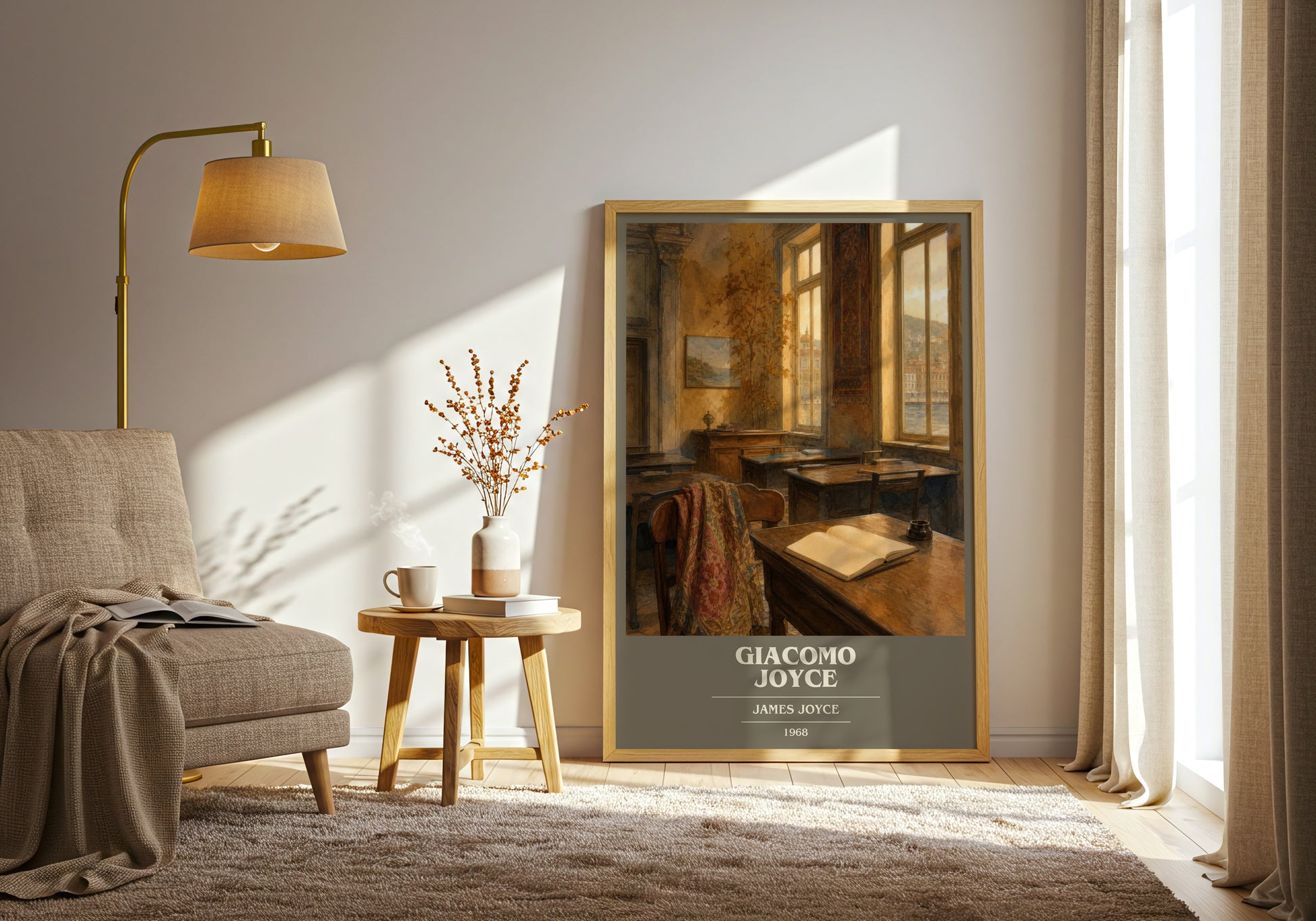 Giacomo Joyce book cover print on bookshelf – James Joyce fan gift