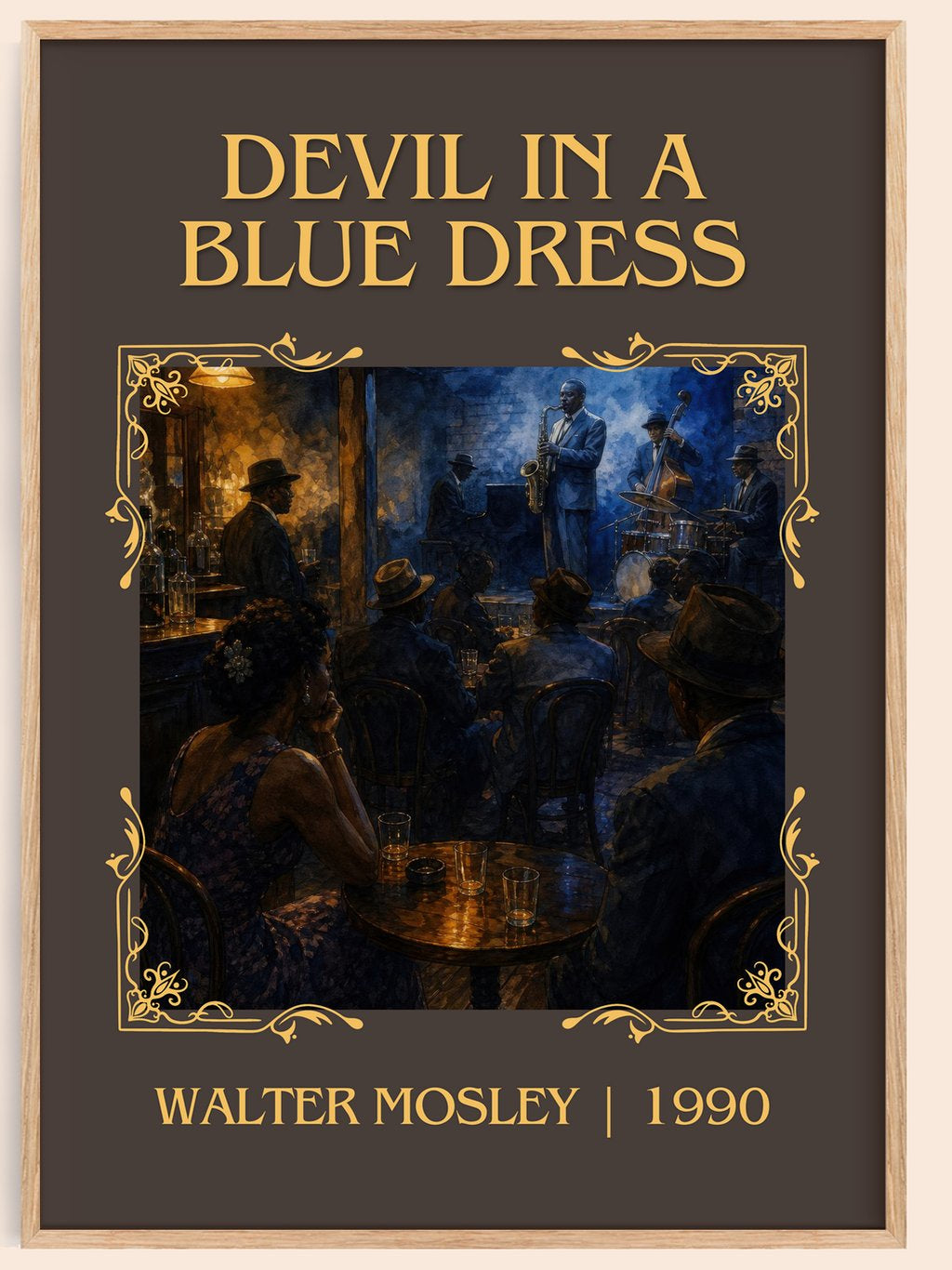 Devil in a Blue Dress Classic Book Art Print by Walter Mosley – book poster