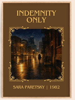 Indemnity Only Classic Book Art Print by Sara Paretsky – book poster