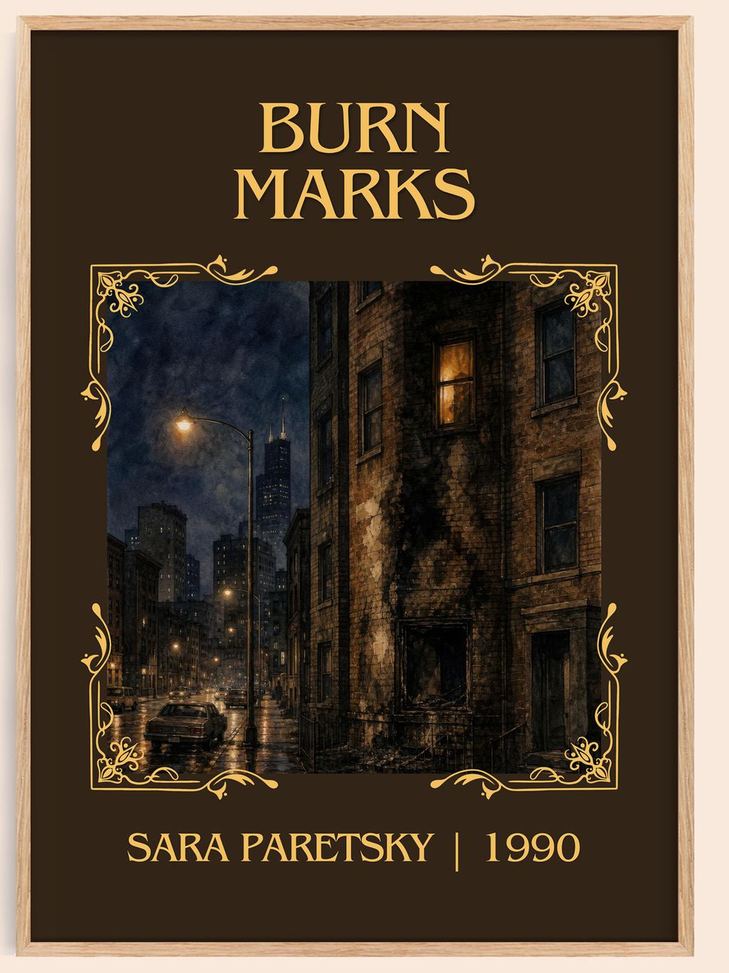 Burn Marks Classic Book Art Print by Sara Paretsky – book poster