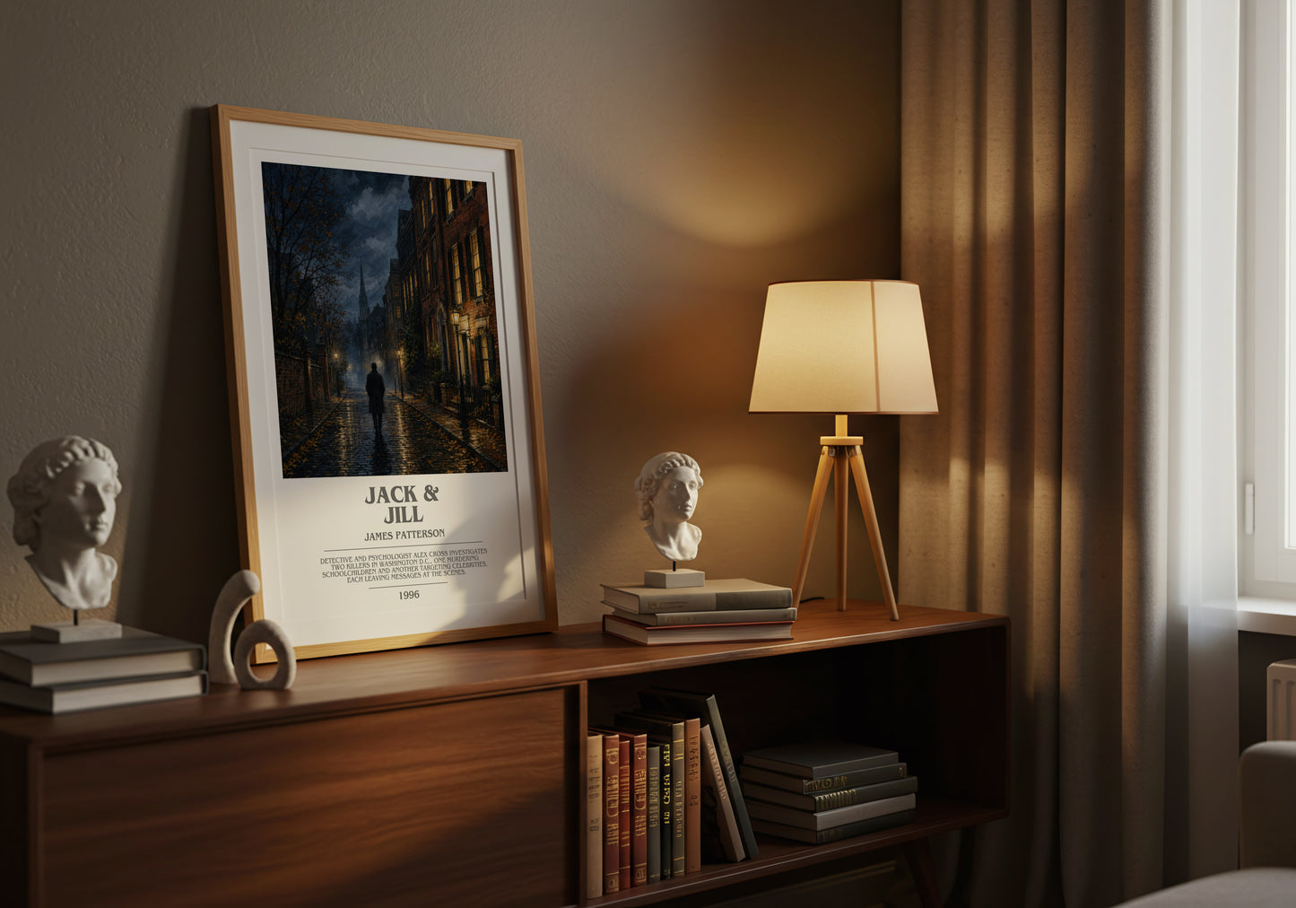 Jack & Jill bookish book poster framed on wall – thriller wall art