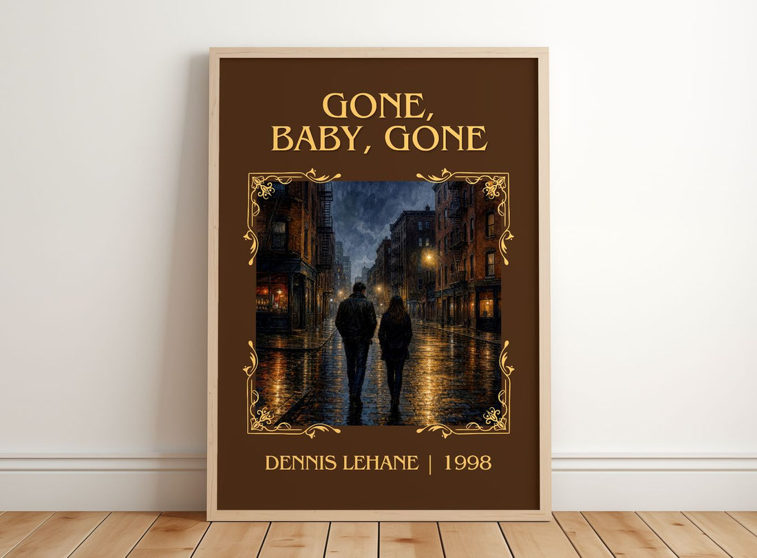 Gone, Baby, Gone Classic Book Art Print by Dennis Lehane – framed print leaning on a wooden floor