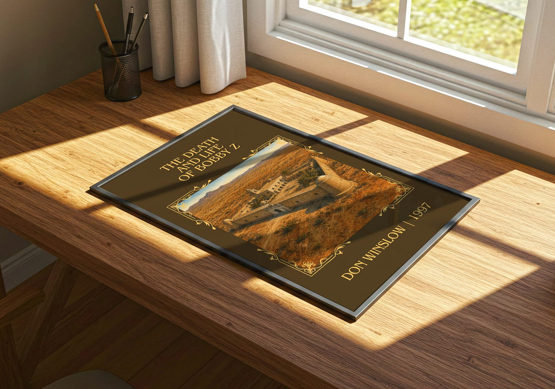 The Death and Life of Bobby Z Classic Book Art Print by Don Winslow – print on a sunlit desk