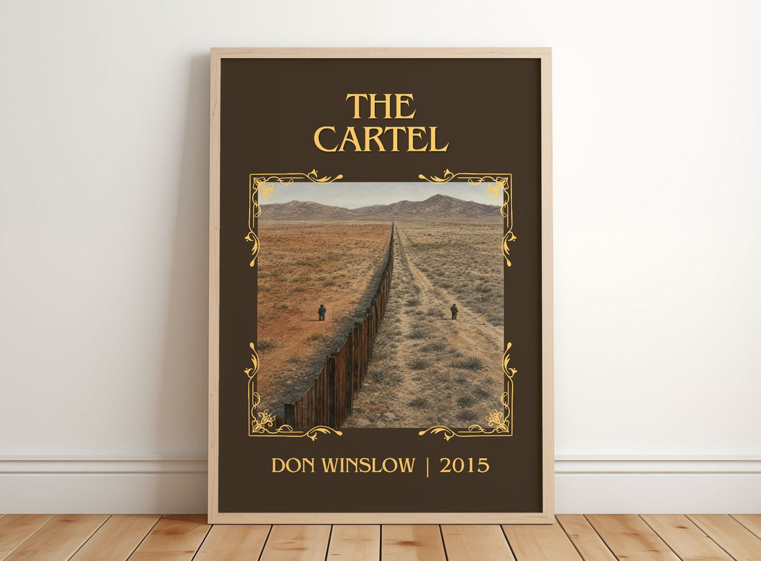 The Cartel Classic Book Art Print by Don Winslow – framed print leaning on a wooden floor