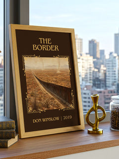 The Border Classic Book Art Print by Don Winslow – framed print on a city-view windowsill