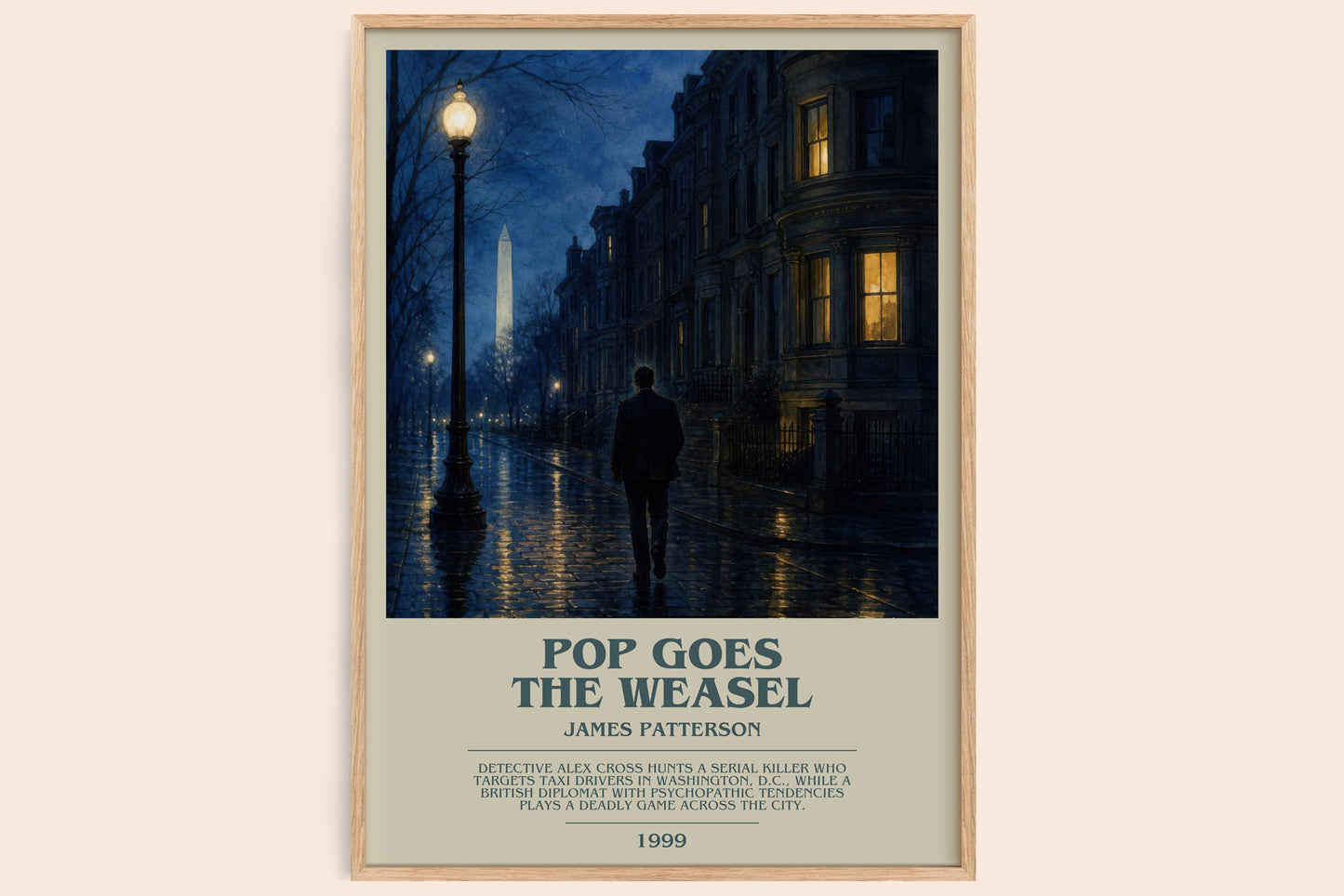 Pop Goes The Weasel bookish book poster by James Patterson – framed literary art print