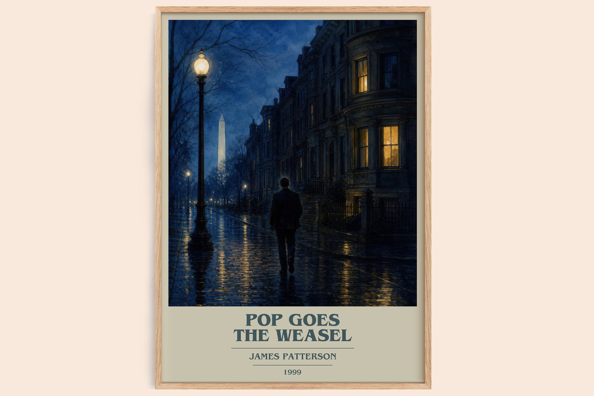 Pop Goes The Weasel book cover book poster by James Patterson – framed literary art print
