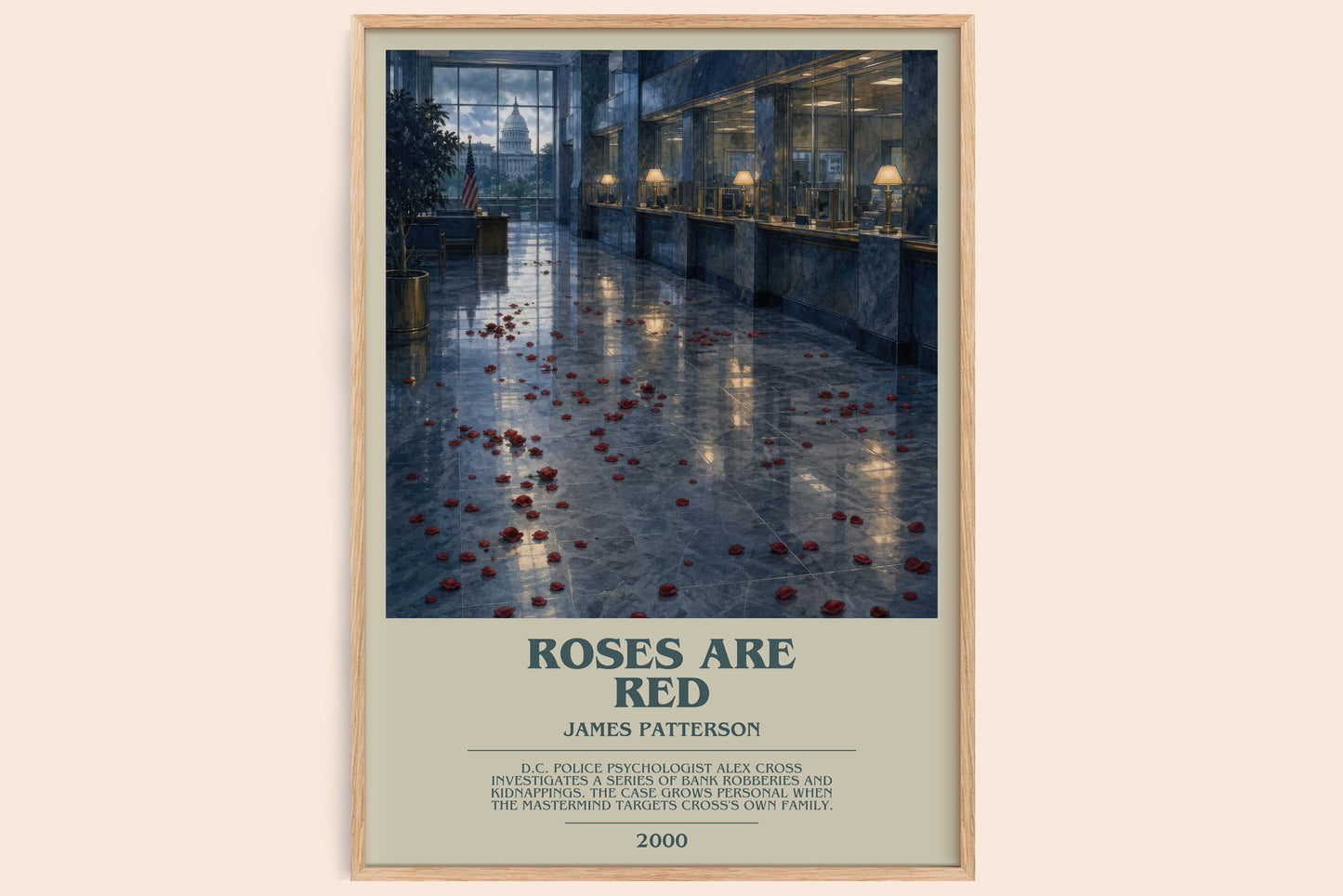Roses Are Red bookish book poster by James Patterson – framed literary art print