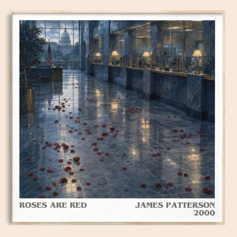 Roses Are Red literary book poster by James Patterson – framed literary art print