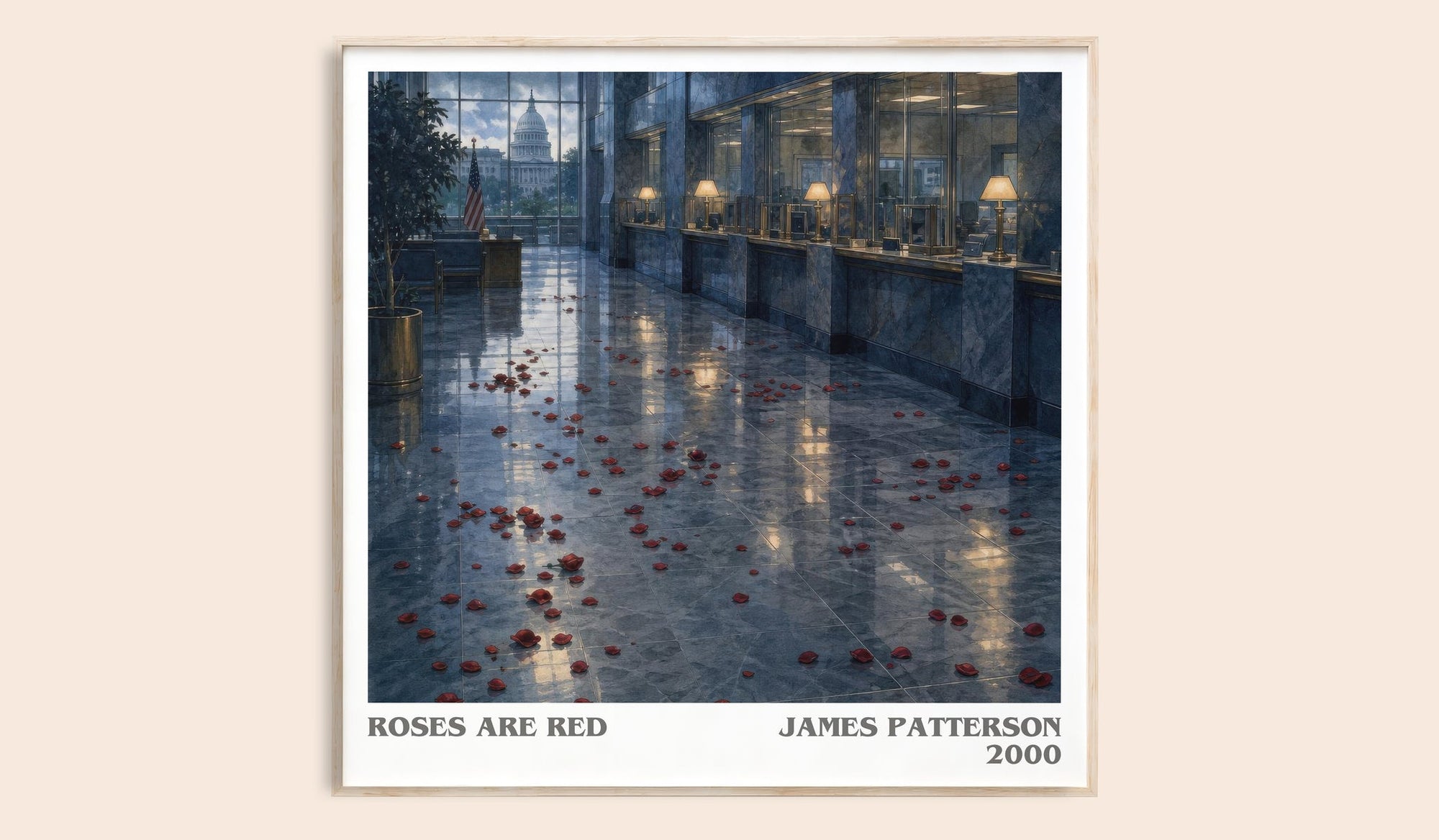 Roses Are Red literary book poster by James Patterson – framed literary art print