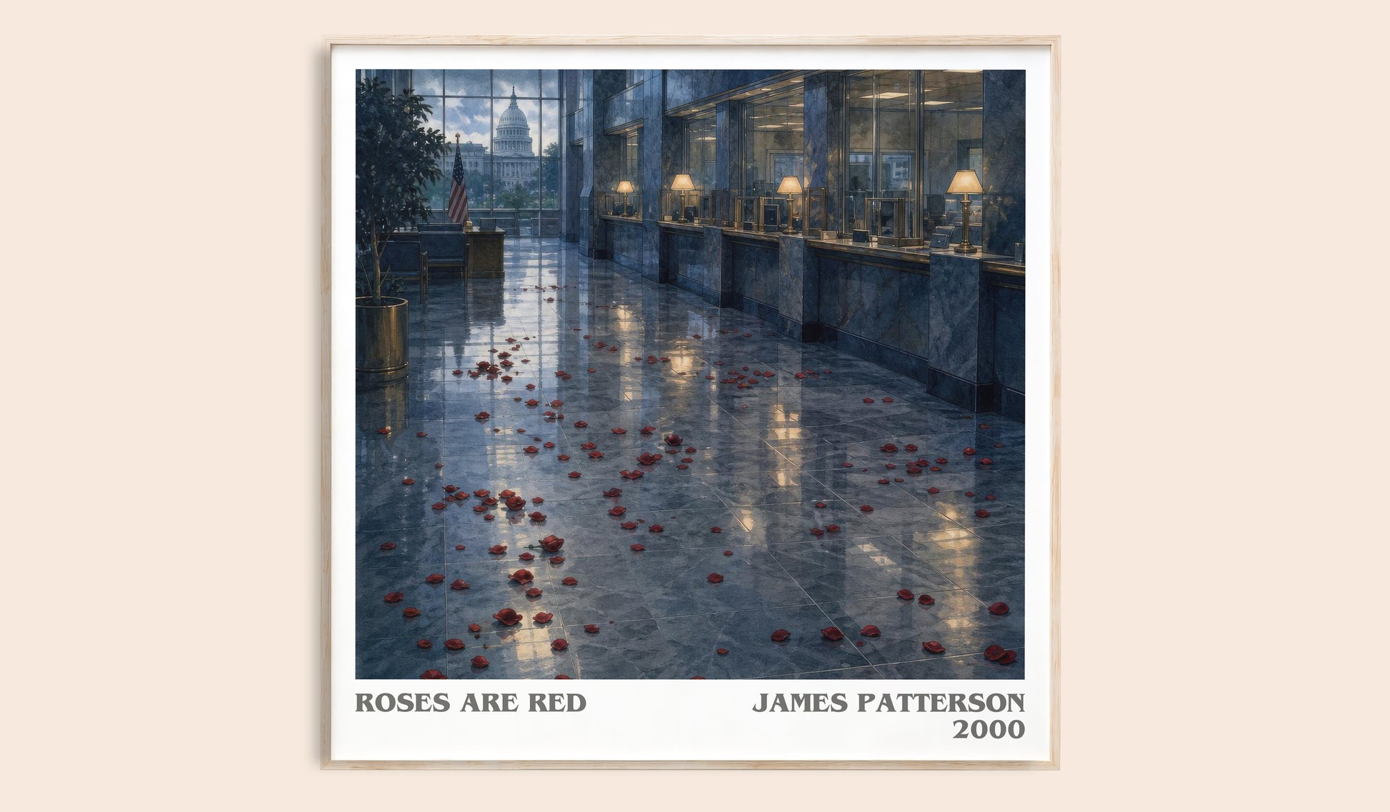 Roses Are Red literary book poster by James Patterson – framed literary art print