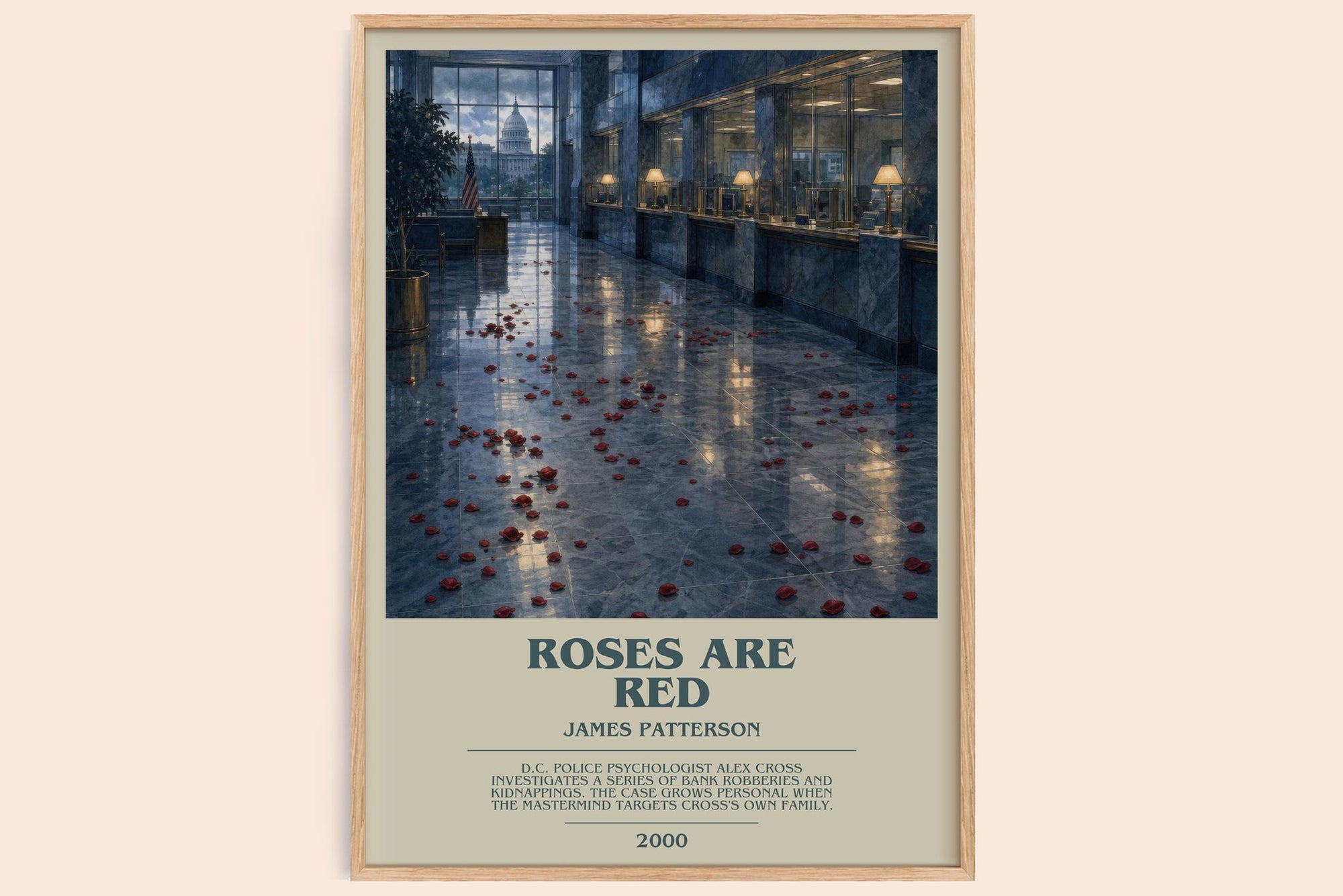 Roses Are Red bookish book poster by James Patterson – framed literary art print
