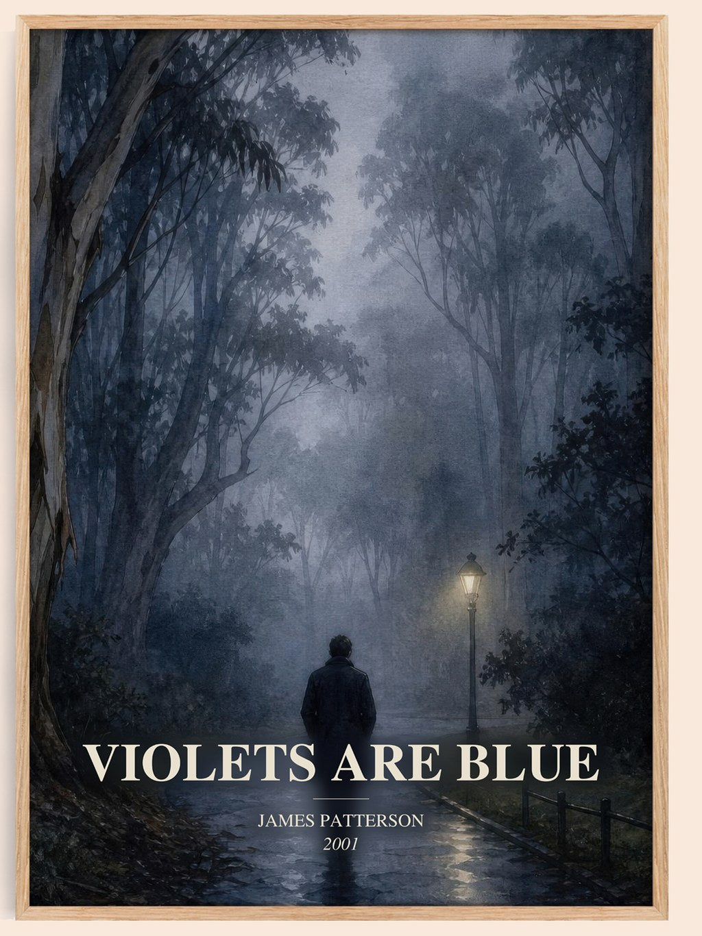 Violets Are Blue watercolour book poster by James Patterson – framed literary art print