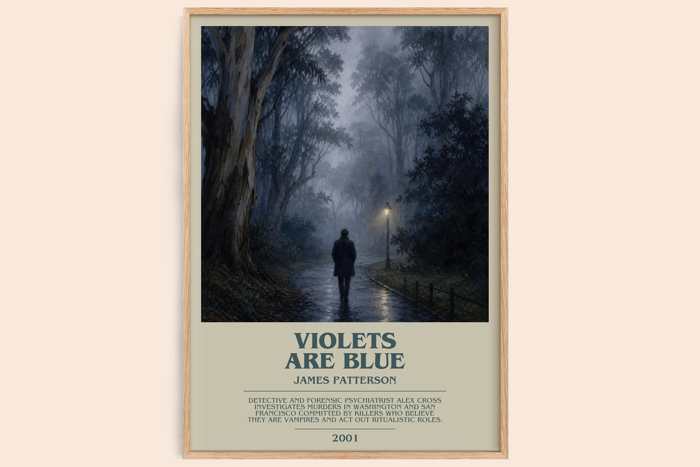 Violets Are Blue bookish book poster by James Patterson – framed literary art print