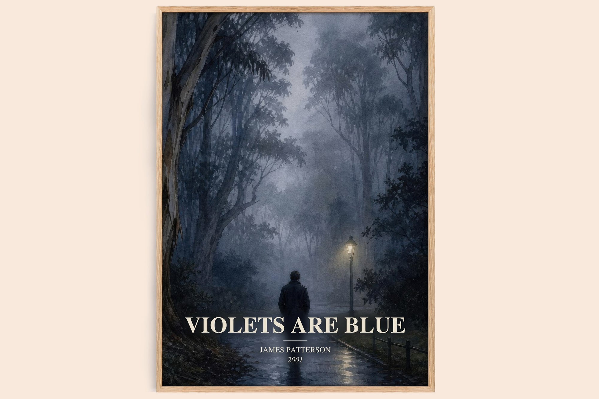 Violets Are Blue watercolour book poster by James Patterson – framed literary art print