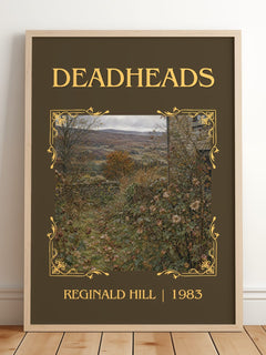 Deadheads Classic Book Art Print by Reginald Hill – framed print leaning on a wooden floor