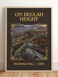 On Beulah Height Classic Book Art Print by Reginald Hill – framed print leaning on a wooden floor