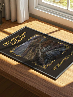 On Beulah Height Classic Book Art Print by Reginald Hill – print on a sunlit desk