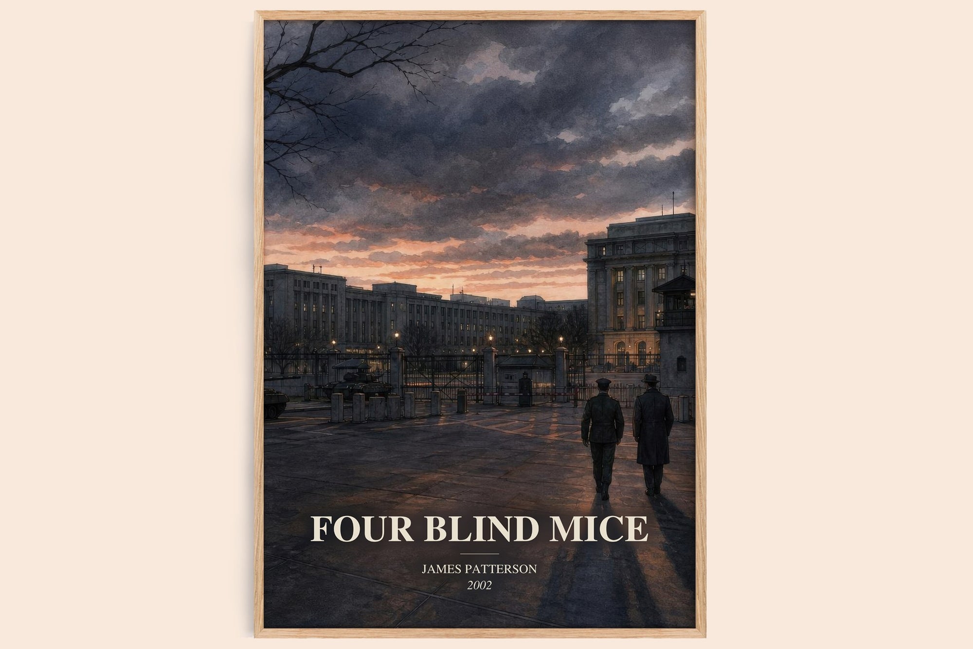 Four Blind Mice watercolour book poster by James Patterson – framed literary art print