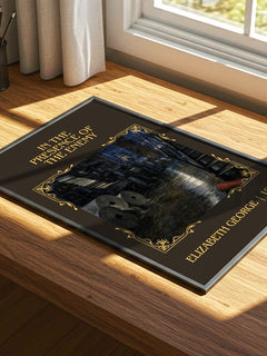 In the Presence of the Enemy Classic Book Art Print by E. George – print on a sunlit desk