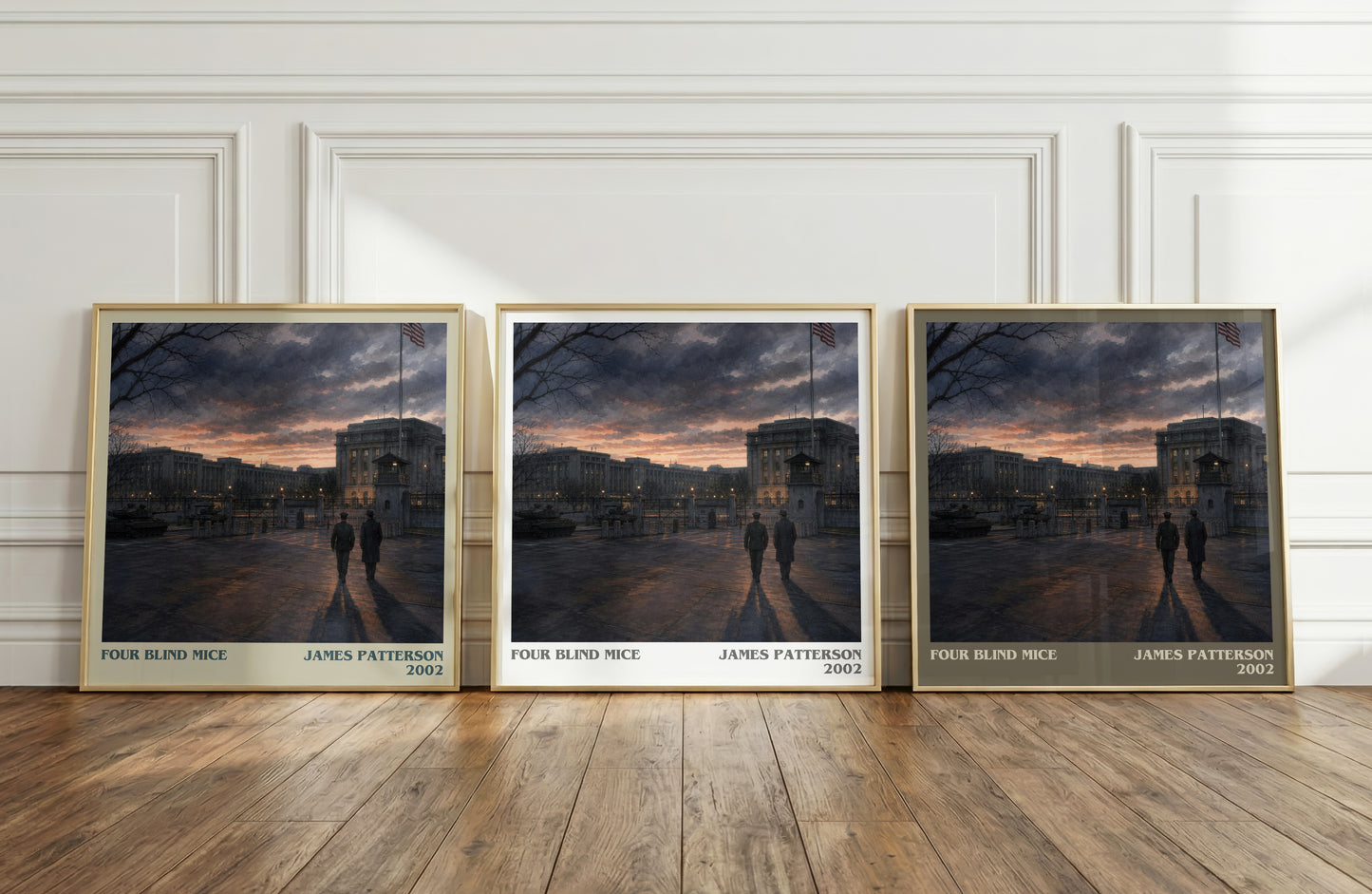 Four Blind Mice literary art print colour and style options – James Patterson book art