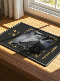 Bad Boy Classic Book Art Print by Peter Robinson – print on a sunlit desk