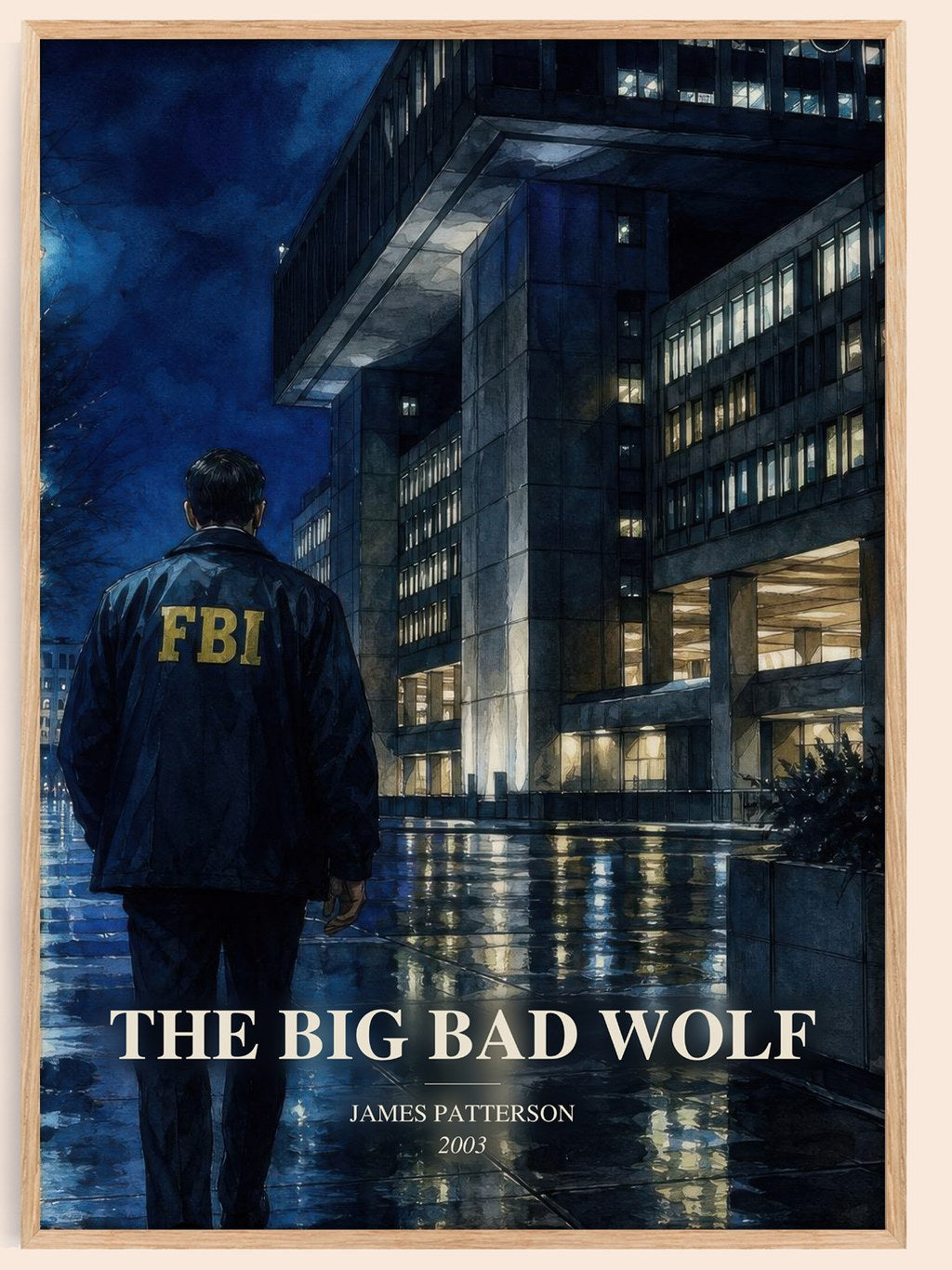 The Big Bad Wolf watercolour book poster by James Patterson – framed literary art print