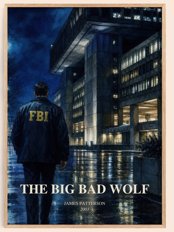 The Big Bad Wolf watercolour book poster by James Patterson – framed literary art print