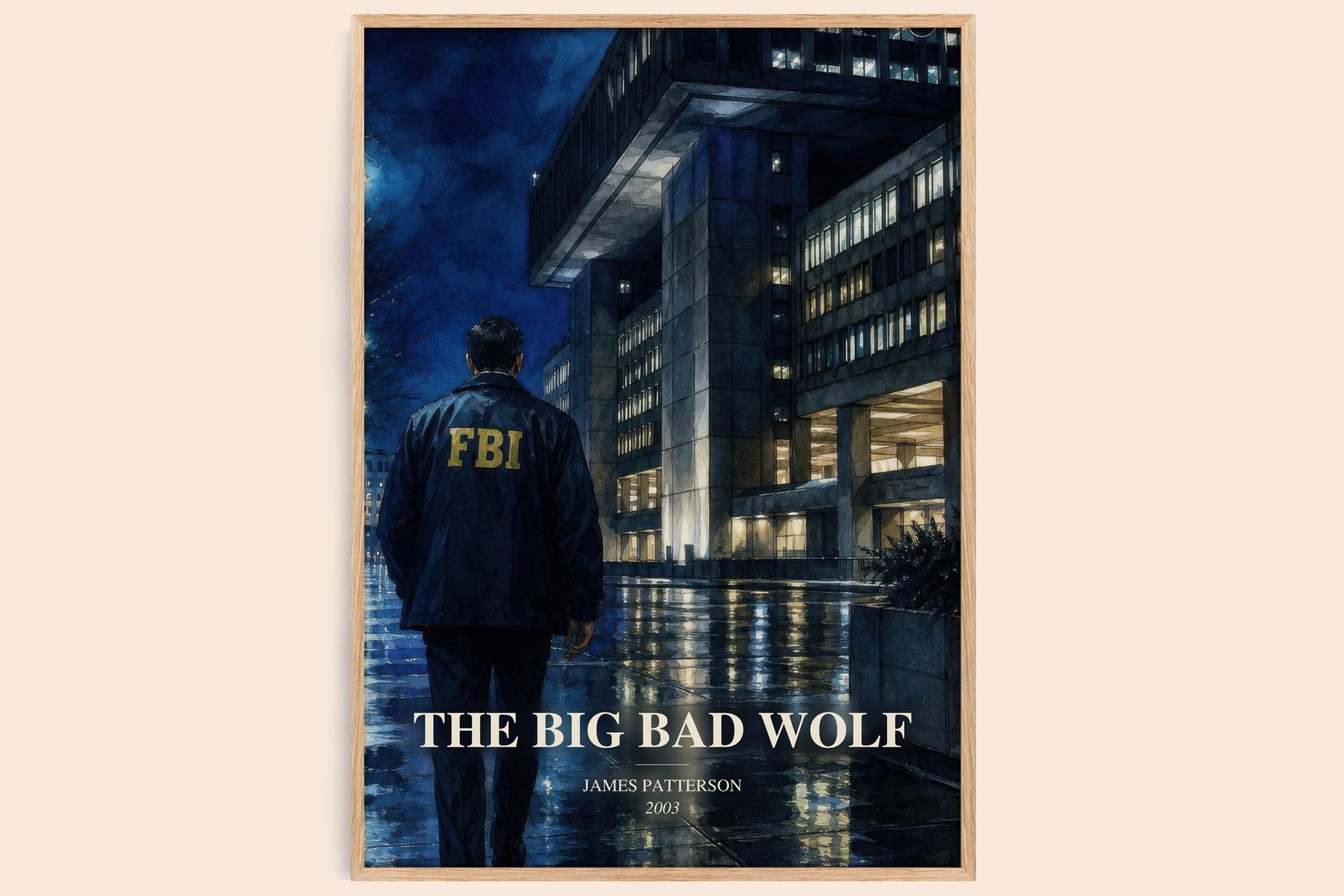 The Big Bad Wolf watercolour book poster by James Patterson – framed literary art print