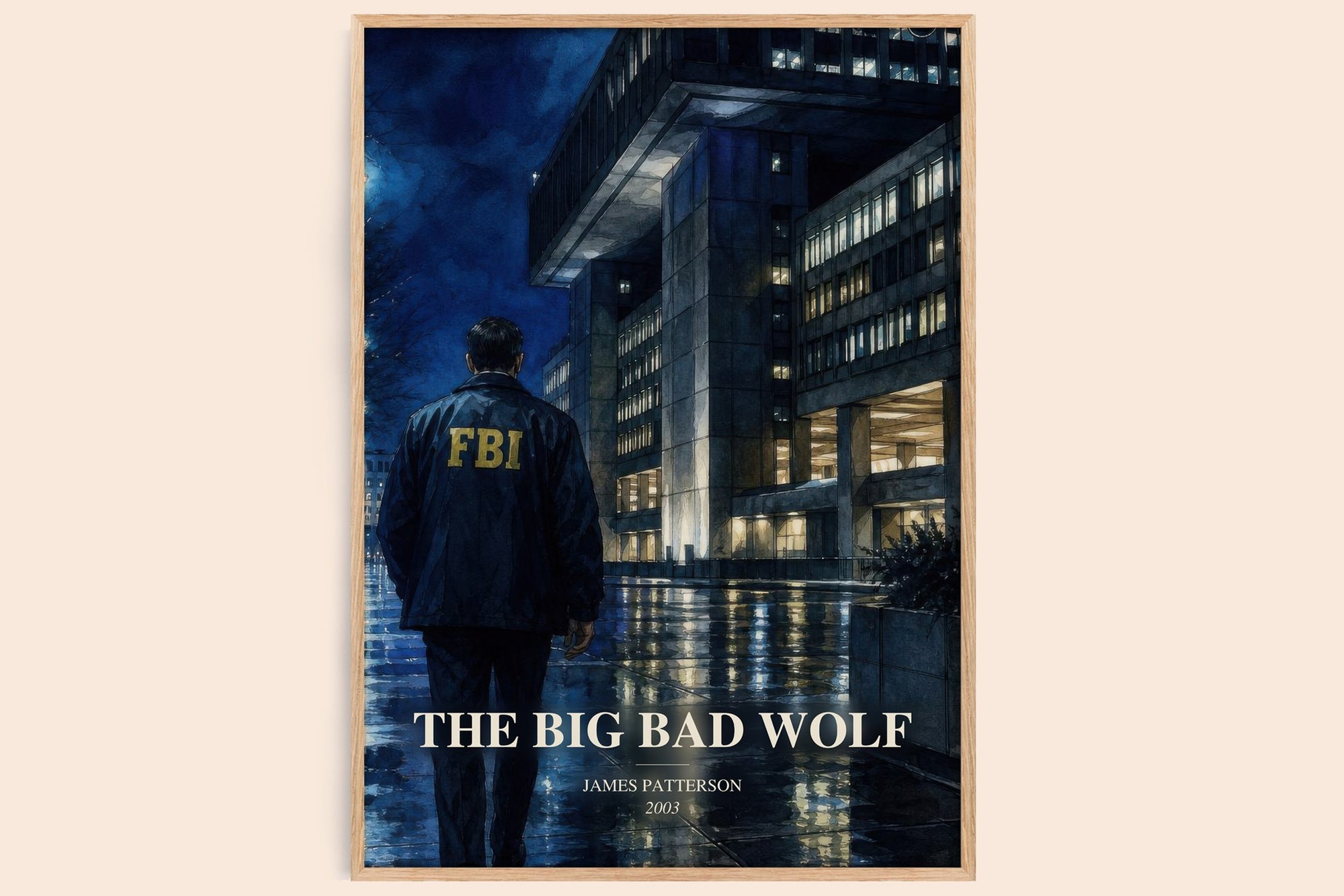 The Big Bad Wolf watercolour book poster by James Patterson – framed literary art print