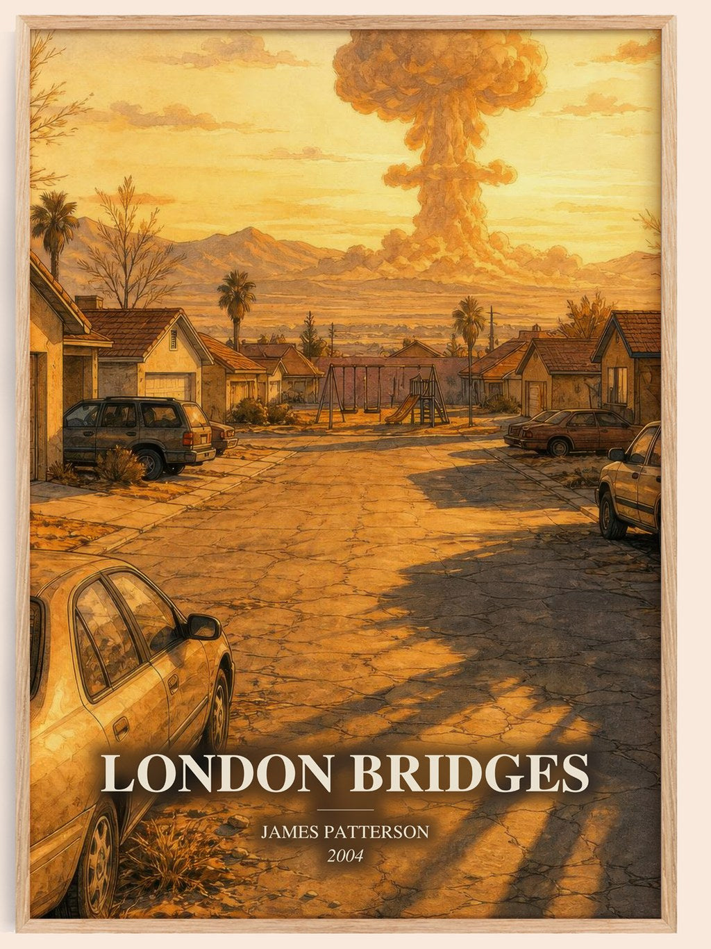 London Bridges watercolour book poster by James Patterson – framed literary art print