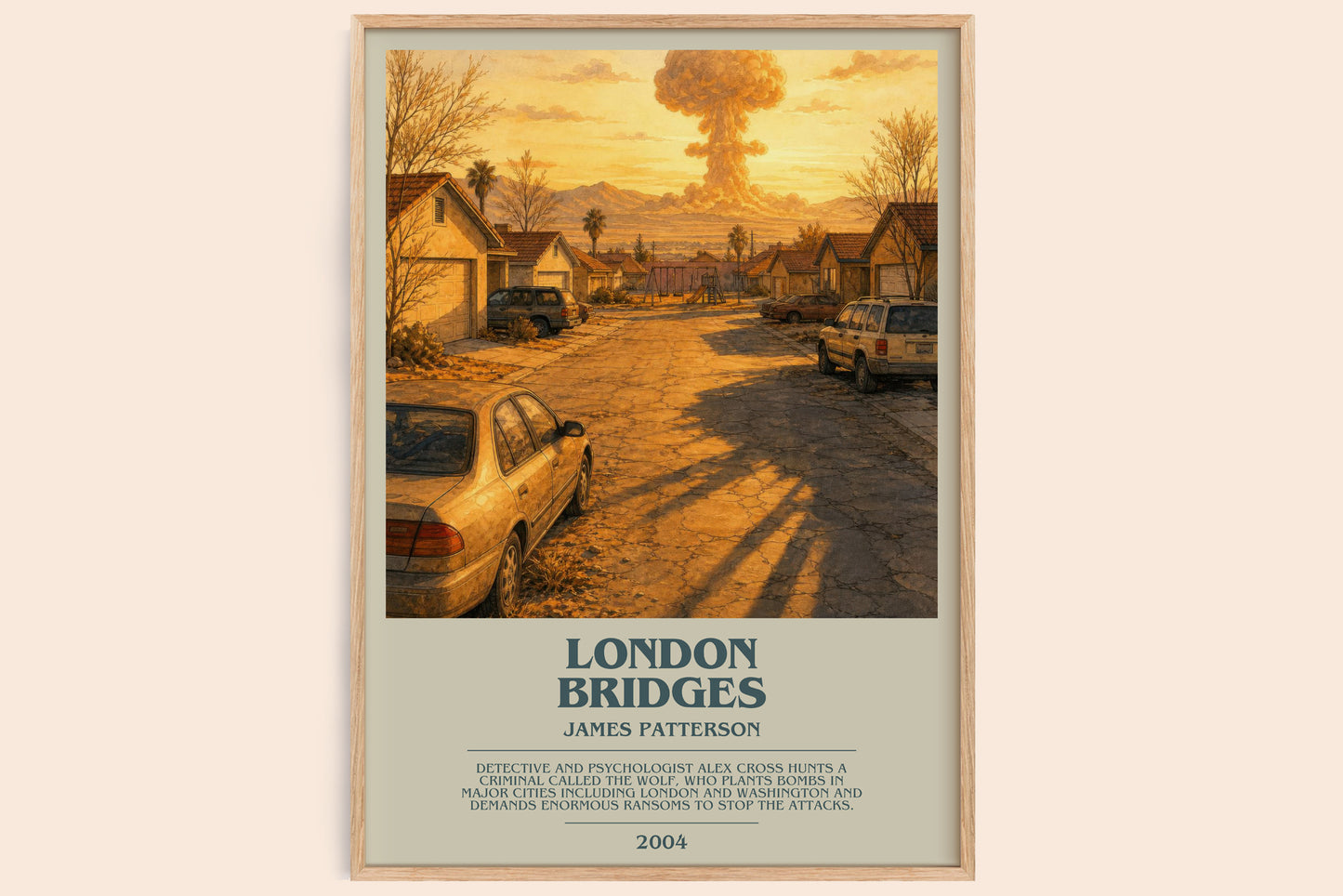 London Bridges bookish book poster by James Patterson – framed literary art print