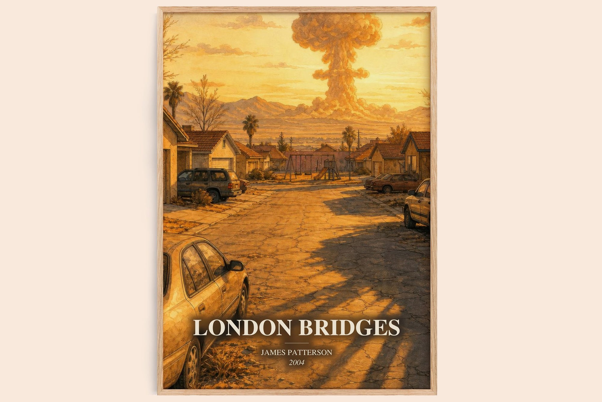 London Bridges watercolour book poster by James Patterson – framed literary art print
