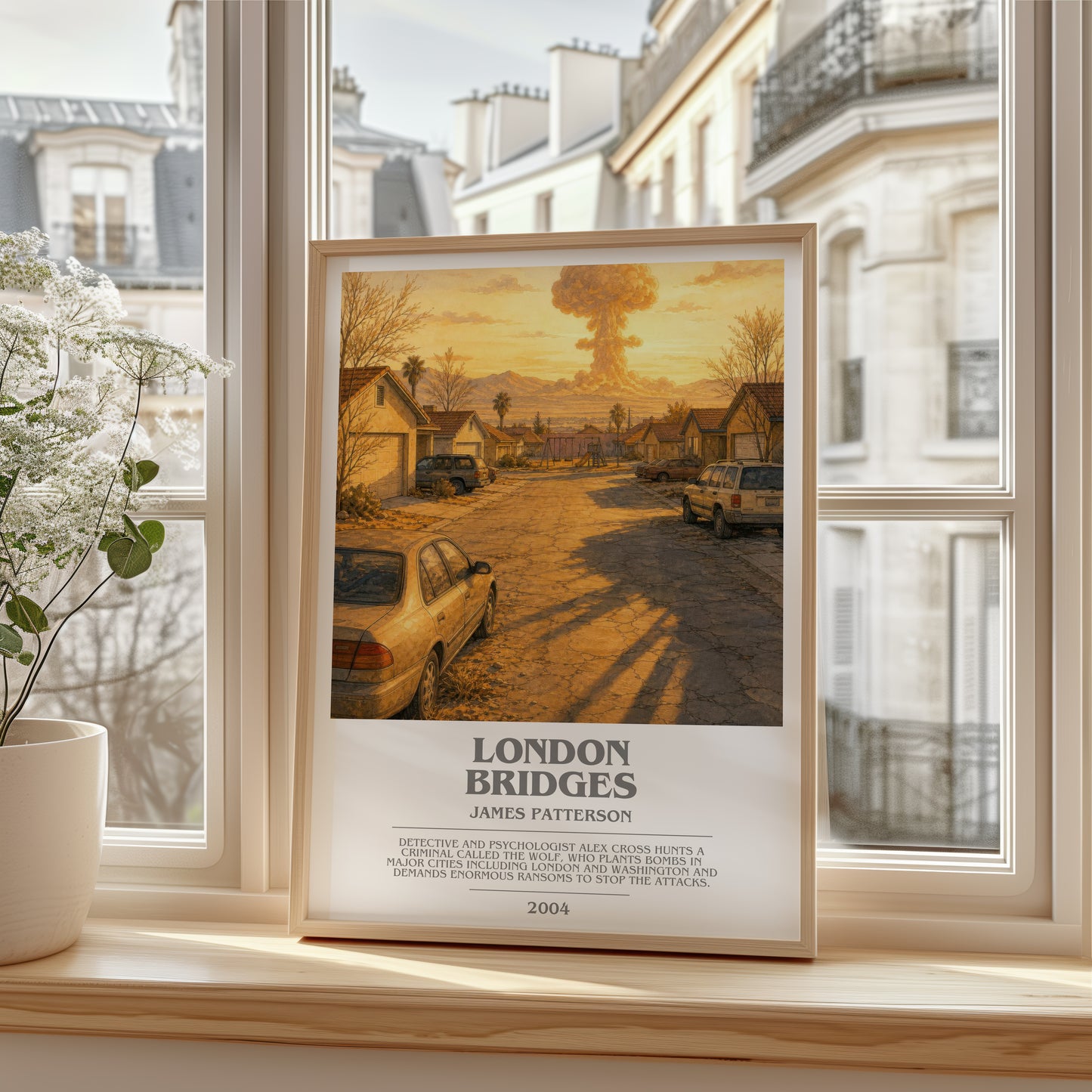 London Bridges bookish poster colour and style options – James Patterson book art
