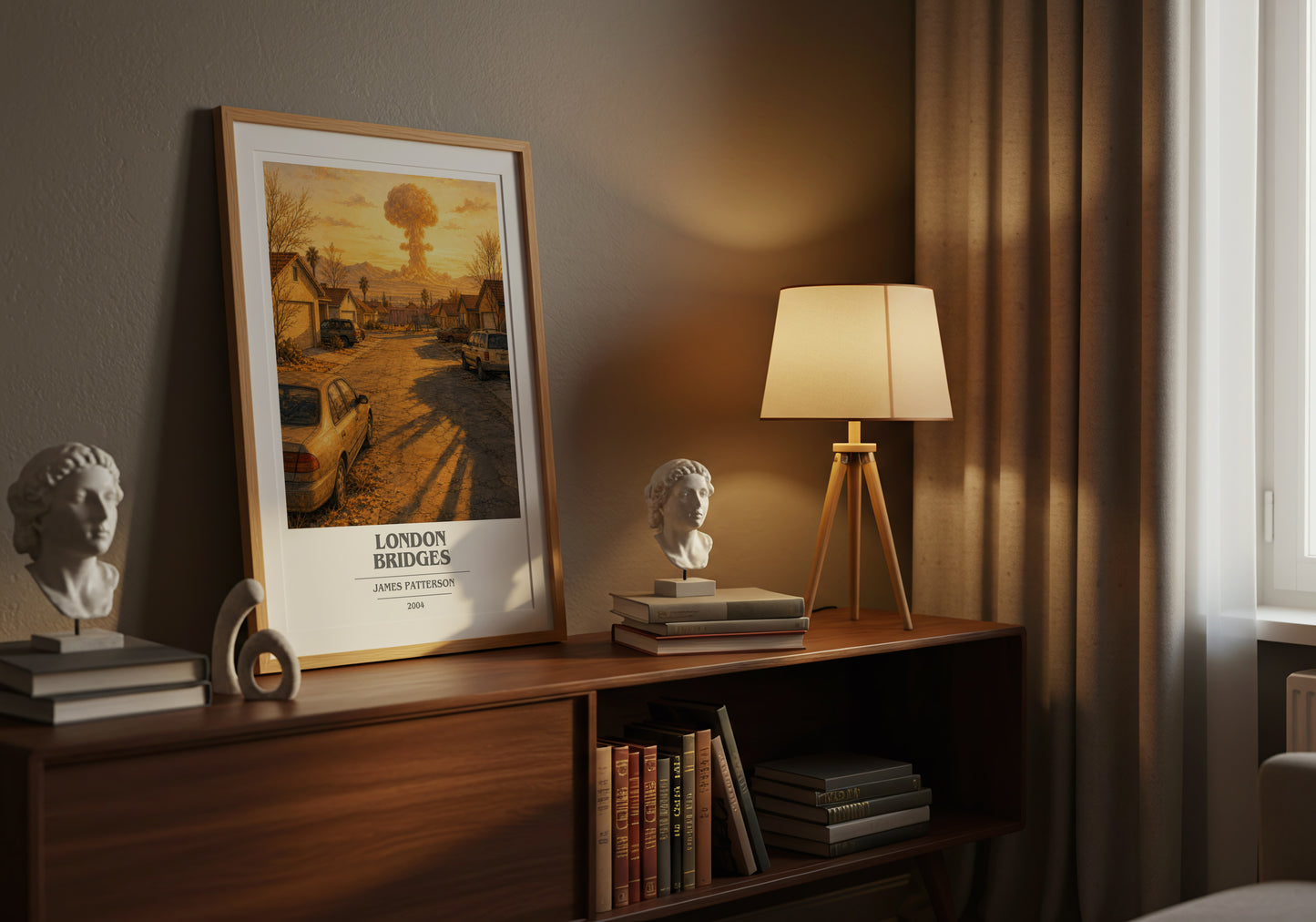 London Bridges book cover book poster framed on wall – thriller wall art
