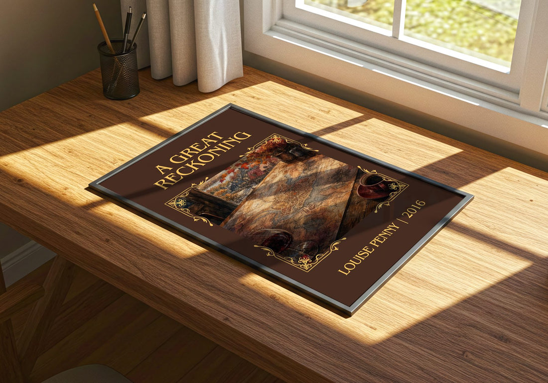 A Great Reckoning Classic Book Art Print by Louise Penny – print on a sunlit desk