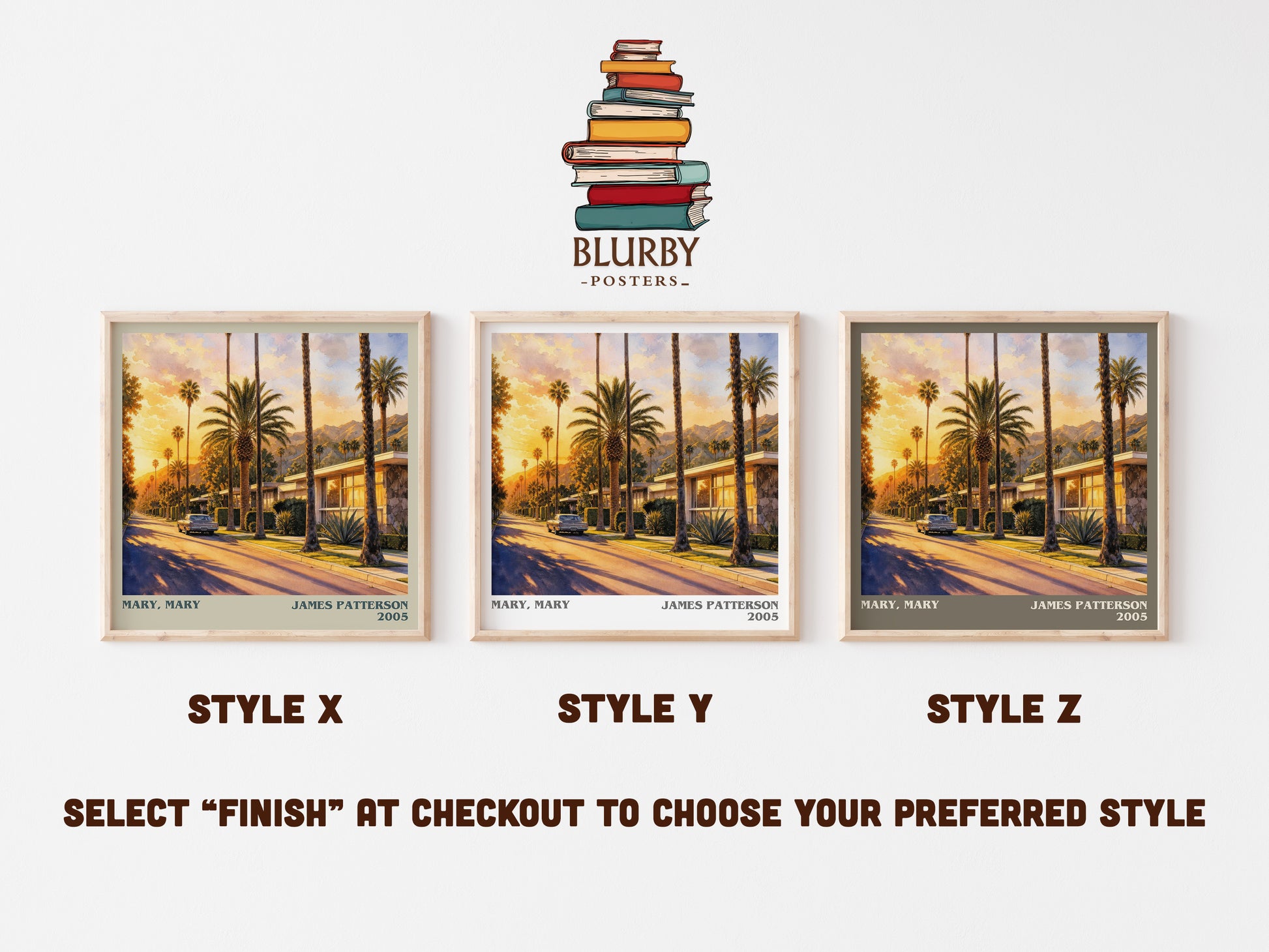 Mary, Mary literary print in frame leaning in hallway – thriller wall art
