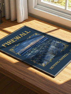 Firewall Classic Book Art Print by Henning Mankell – print on a sunlit desk