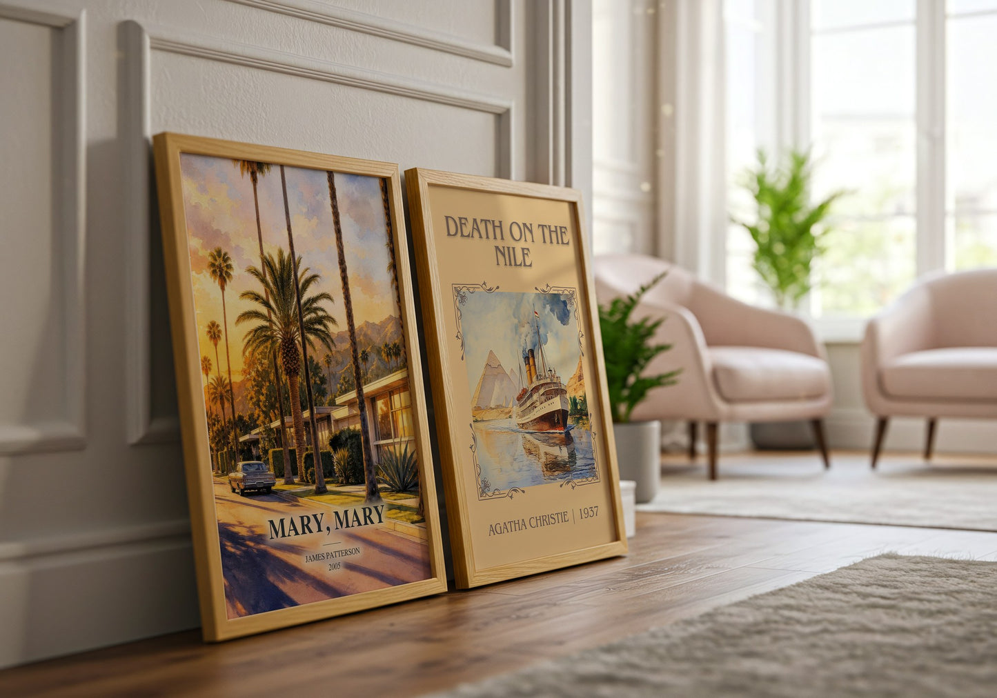 Mary, Mary watercolour print framed by window – literary home decor