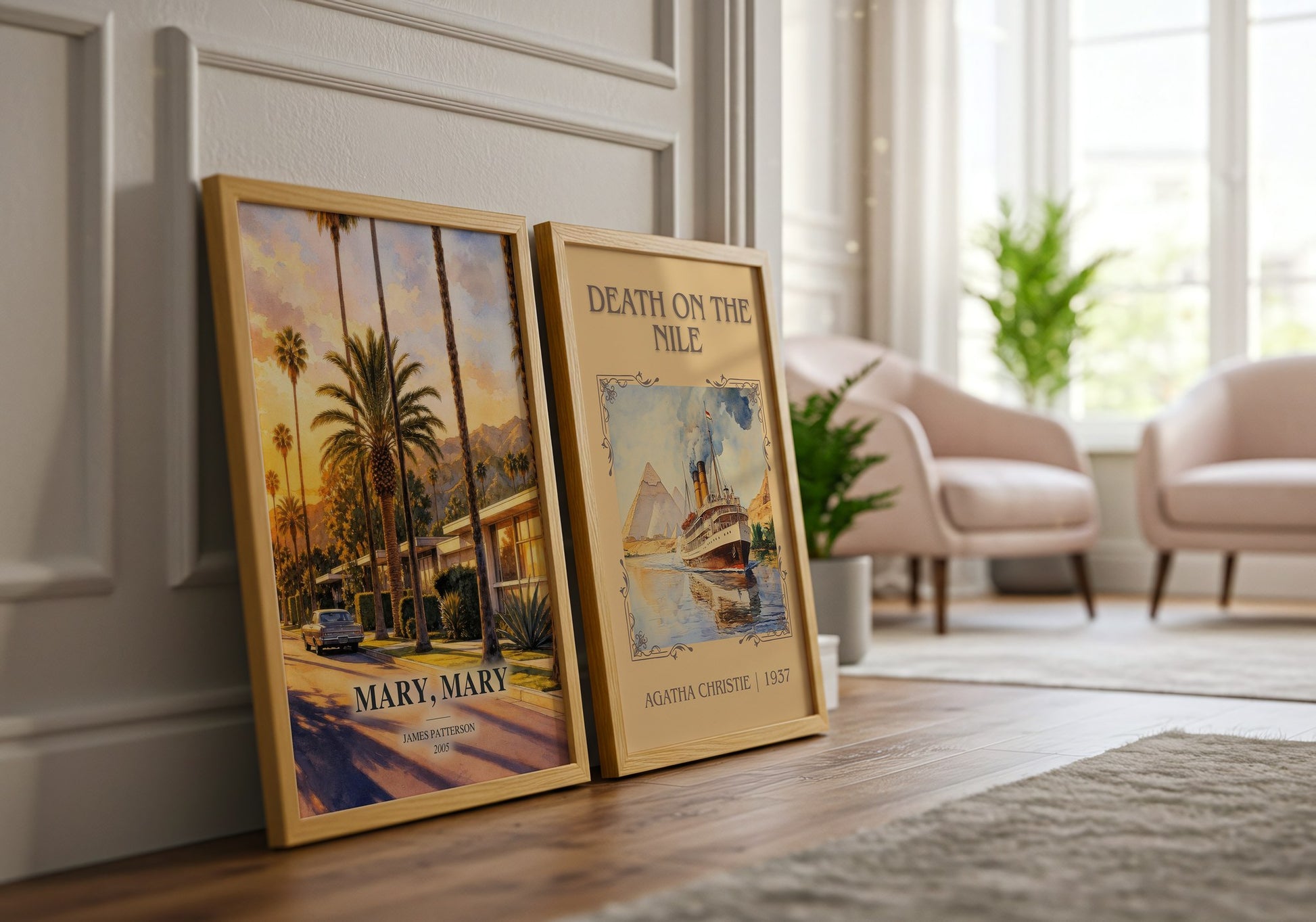 Mary, Mary watercolour print framed by window – literary home decor