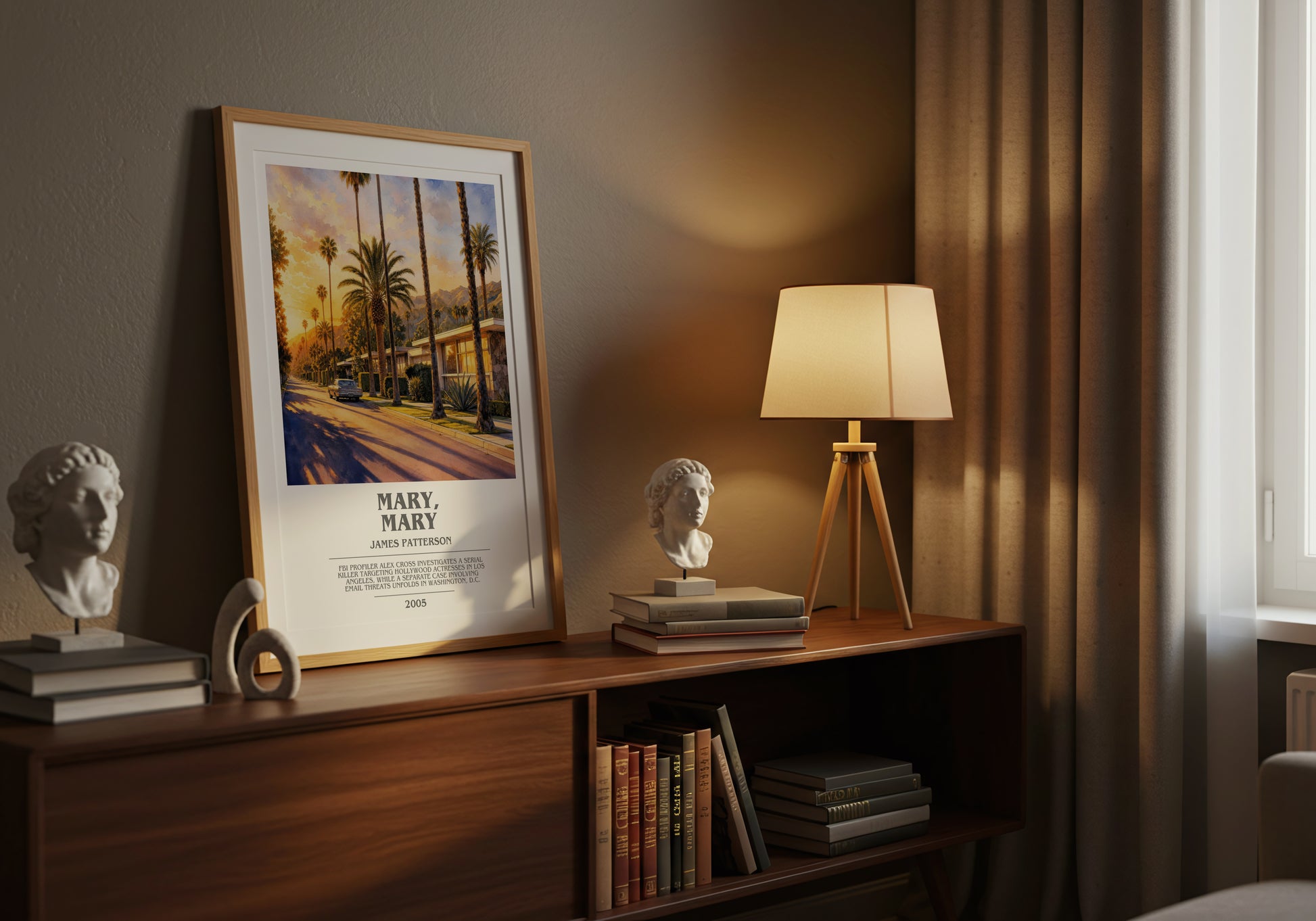 Mary, Mary bookish book poster framed on wall – thriller wall art