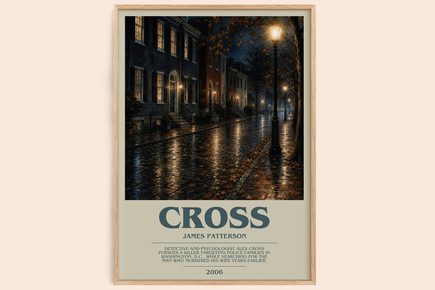 Cross bookish book poster by James Patterson – framed literary art print